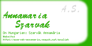 annamaria szarvak business card